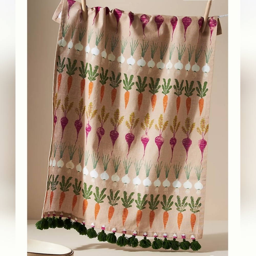 Anthropologie Harper Dish Towel - Mixed Root Vegetables